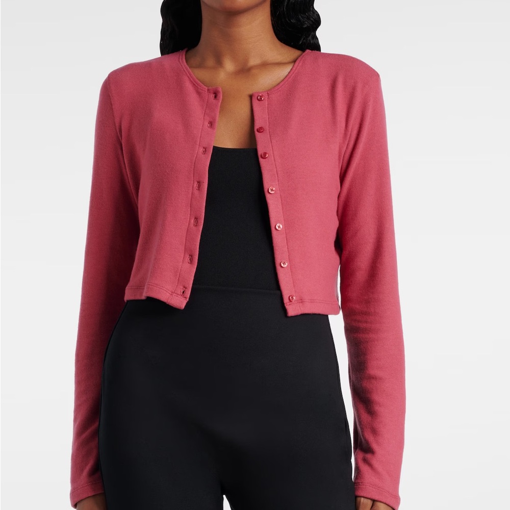 LESET Rose Button-Up Crop Top, Size S